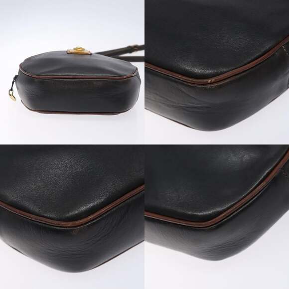CELINE Shoulder Bag Leather Black Gold